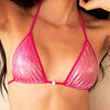 Shiny Star Pink Bikini Top