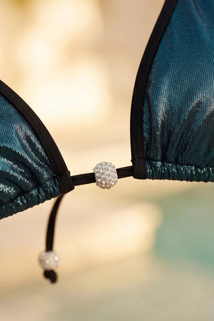 Shiny Star Green Bikini Top - Shiny Star Green Bikini Top