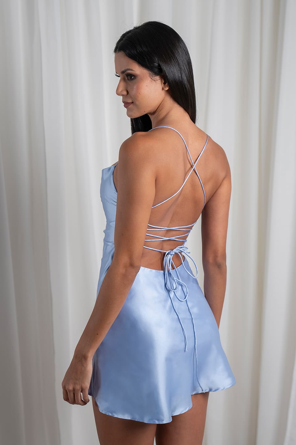 Slip Mini Dress Blue