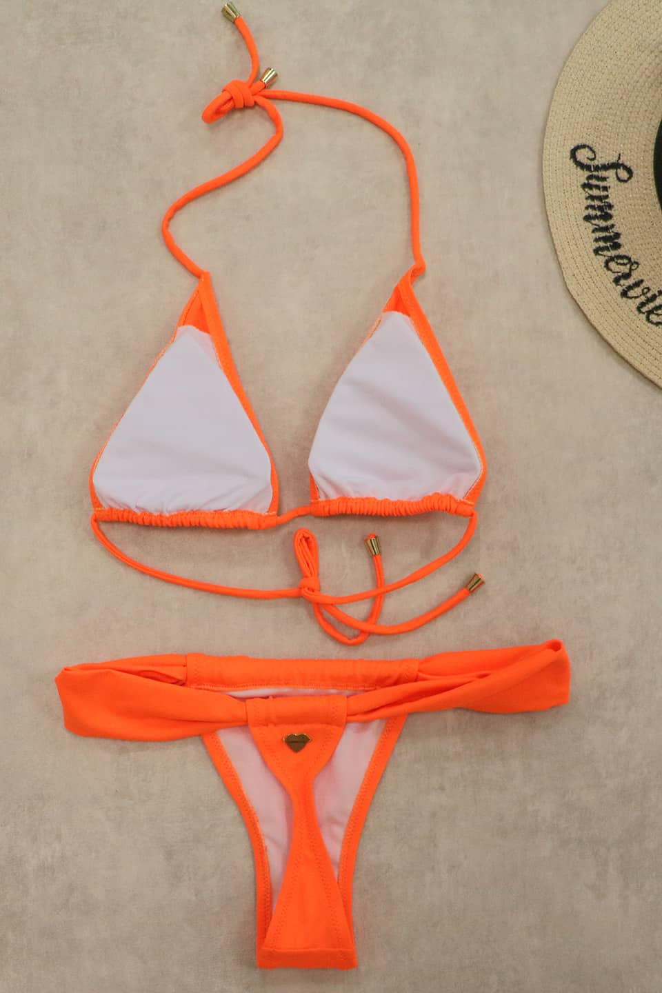 Librea Neon Orange Bikini G-String Bottom