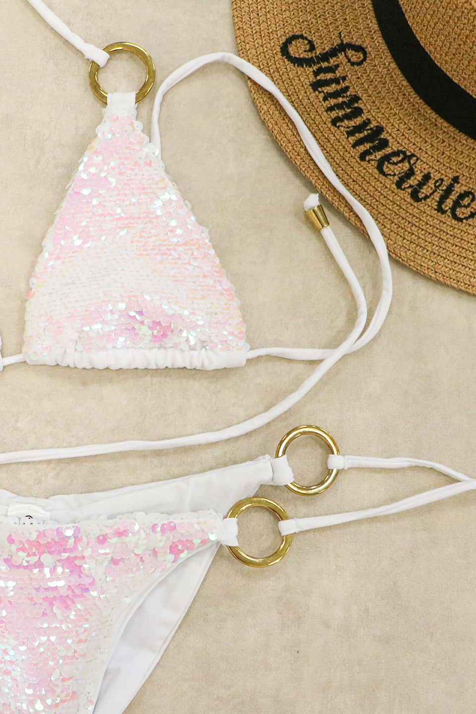 Glamour Girl White Bikini Top