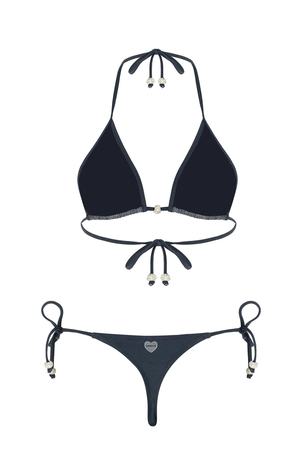 Shiny Star Grey Bikini Bottom G-String