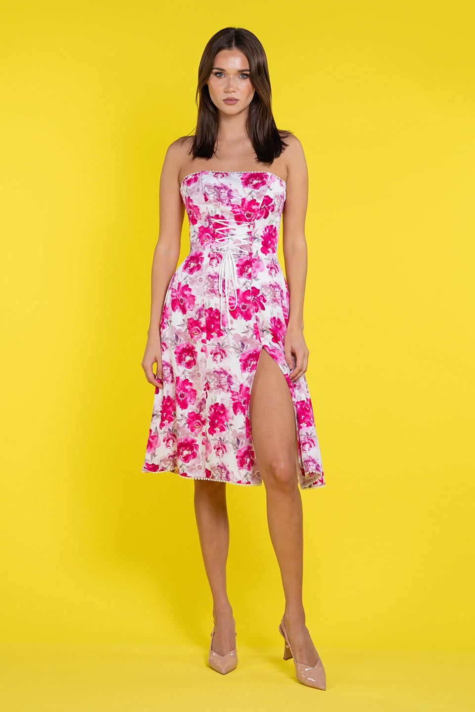 Pink Blossom Midi Dress