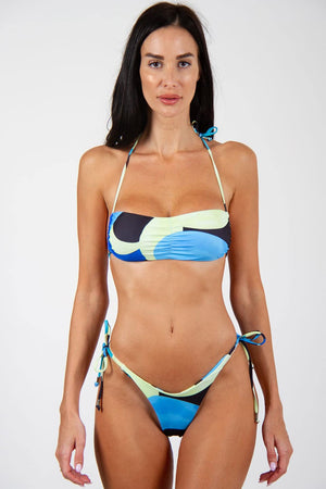 Seychelles Bikini - Model wearing trendy multicolor easy wear bikini, posing for front view